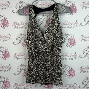 Rox tank top rutched cinched animal print cheetah Leopard Print Tank Top